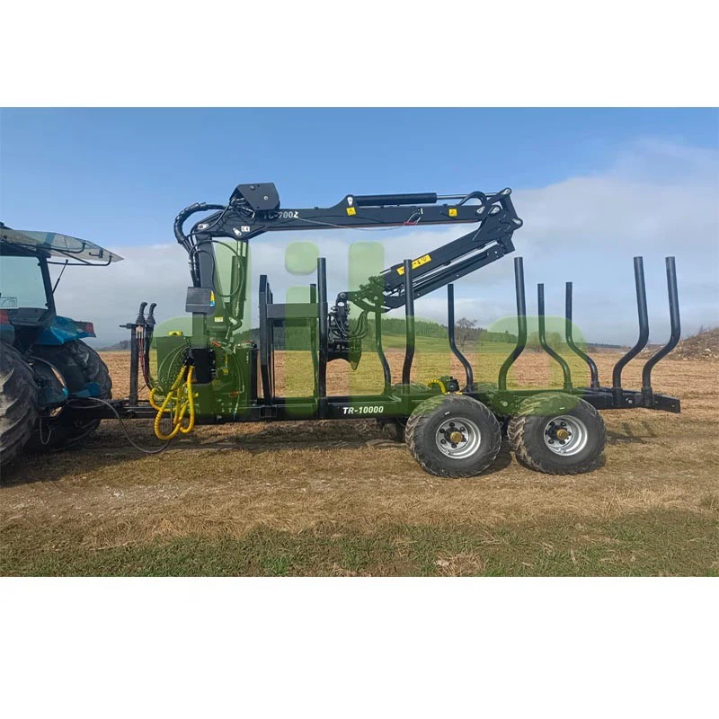 timber crane with trailer